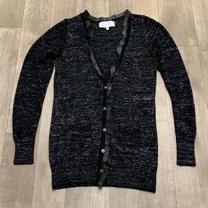 Womens‎ Victoria’s Secrets Metallic Ruffled Button Down Cardigan Sweater